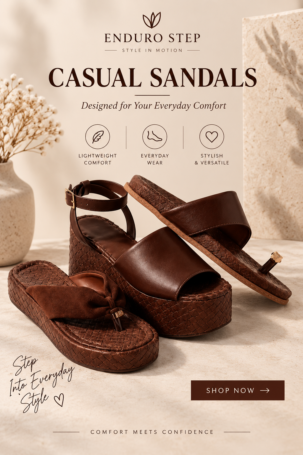 Endurostep Brown Casual Sandals