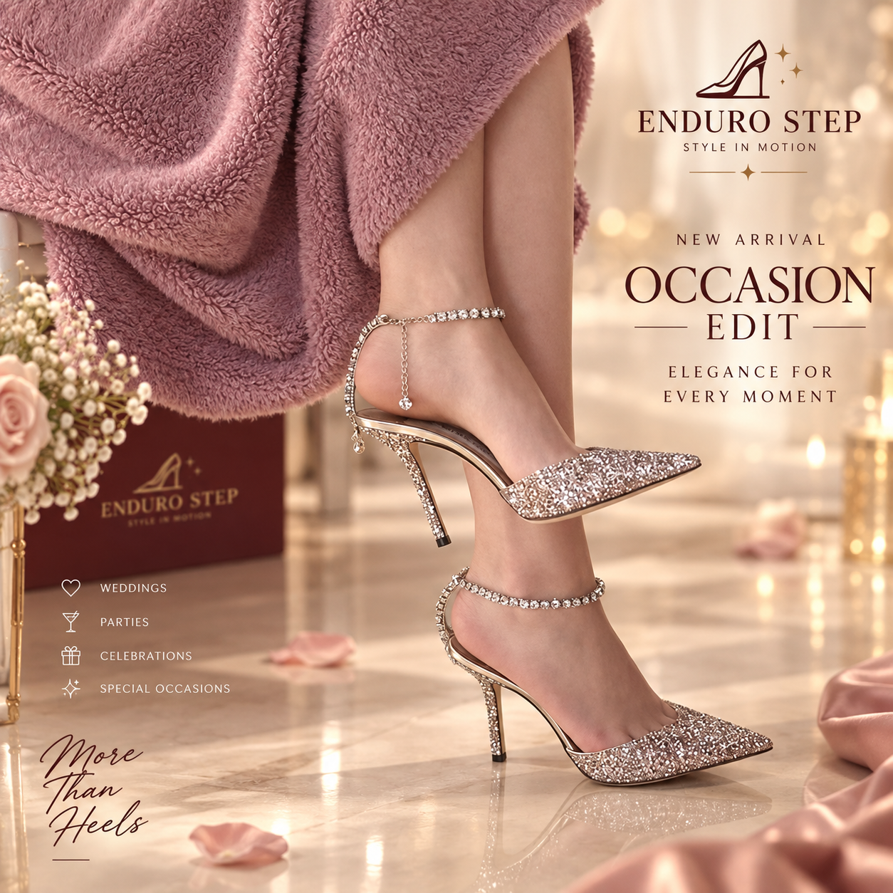 Enduro Step Luxury Bow Heels